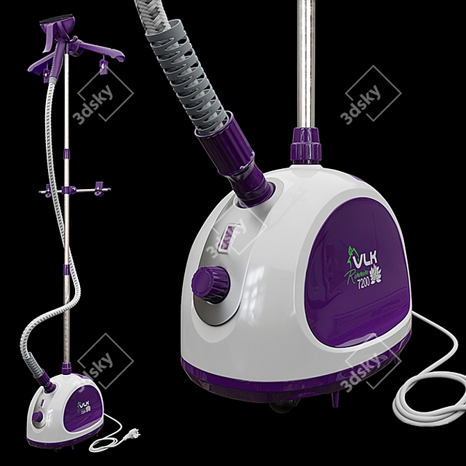 VLK Rimmini 7200 Compact Steamer - Effortless Clothing Wrinkle Remover 3D model image 1