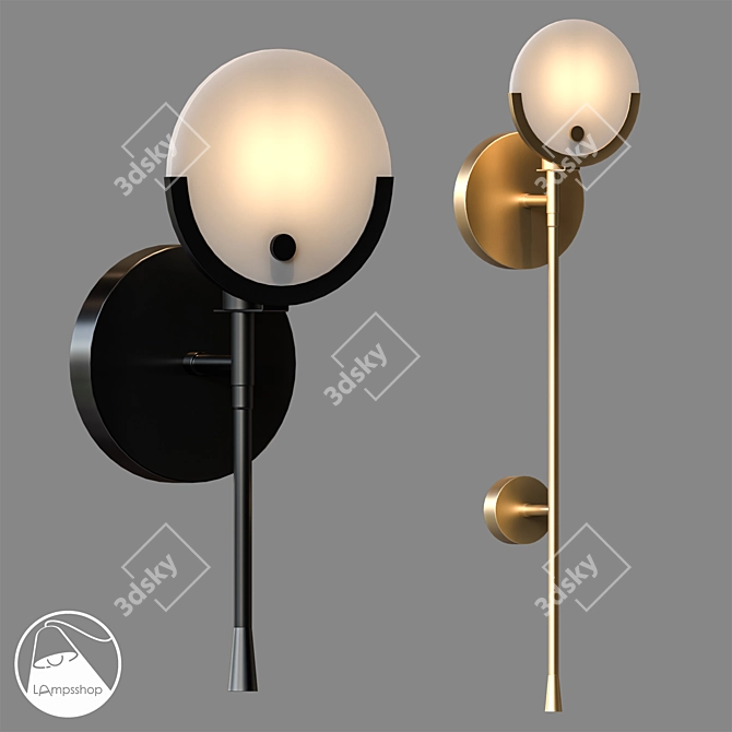 Moonlight Sconce: Elegant Illumination at LampsShop 3D model image 1