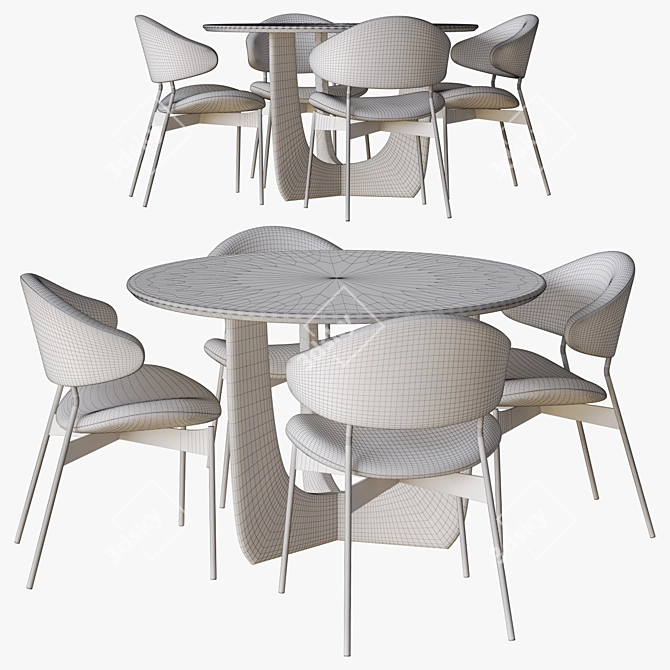 Elegant Set: Luz Chair & Cala Table 3D model image 3