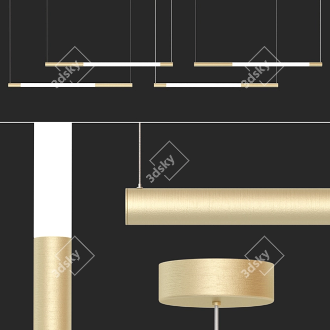 Stripes Pendant Light Set 3D model image 3