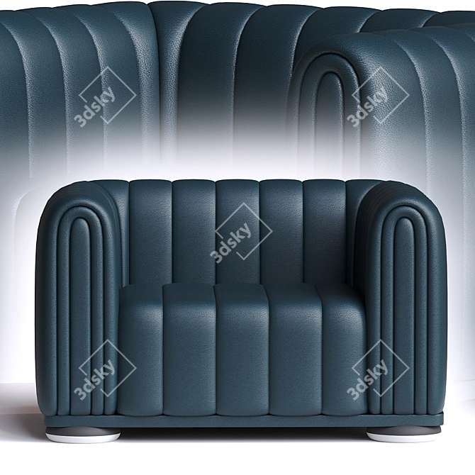 Luxury Leather Armchair: Classic Design & Supreme Comfort 3D model image 2