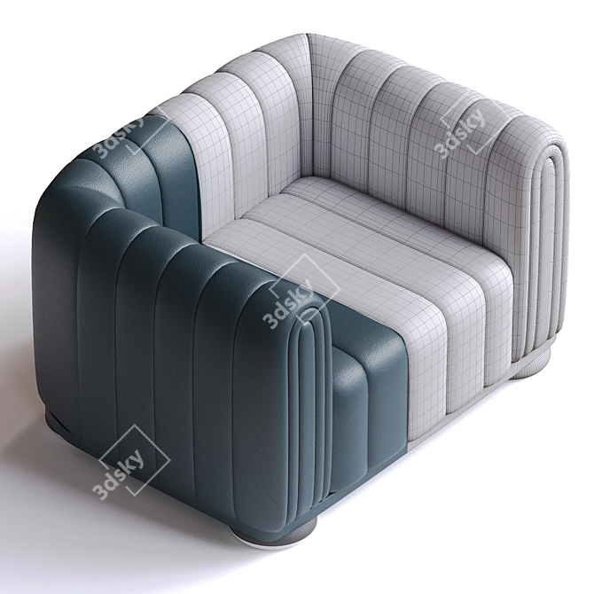 Luxury Leather Armchair: Classic Design & Supreme Comfort 3D model image 3