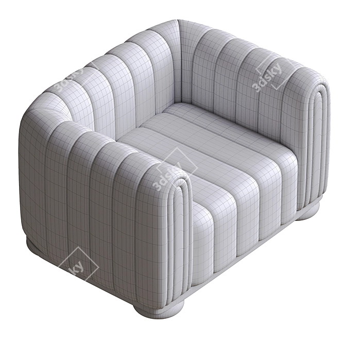 Luxury Leather Armchair: Classic Design & Supreme Comfort 3D model image 4