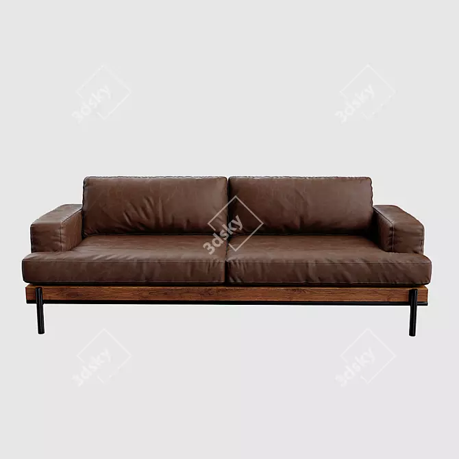 Starinnyy Dvorik Div-701 Premium Leather Sofa 3D model image 1