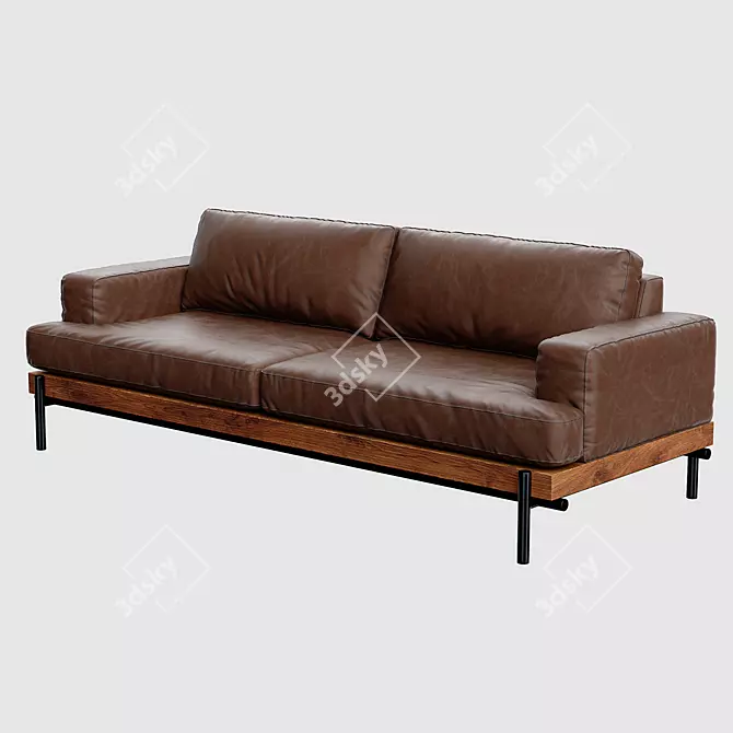 Starinnyy Dvorik Div-701 Premium Leather Sofa 3D model image 2