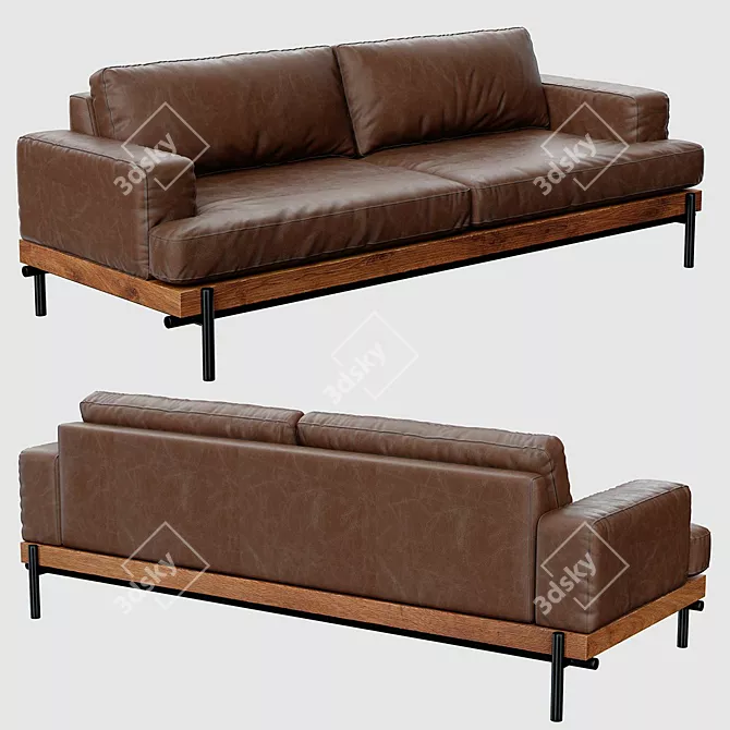 Starinnyy Dvorik Div-701 Premium Leather Sofa 3D model image 6