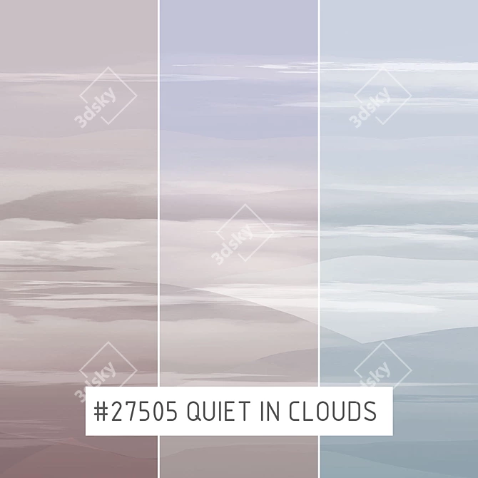 Title: Quiet Clouds: Eco-Embossed Wallpapers 3D model image 1