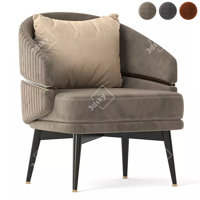 Elegant Billy Arm Chairs 3D model image 2