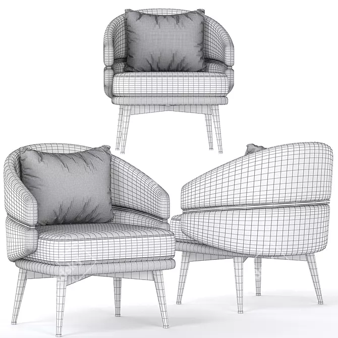 Elegant Billy Arm Chairs 3D model image 5