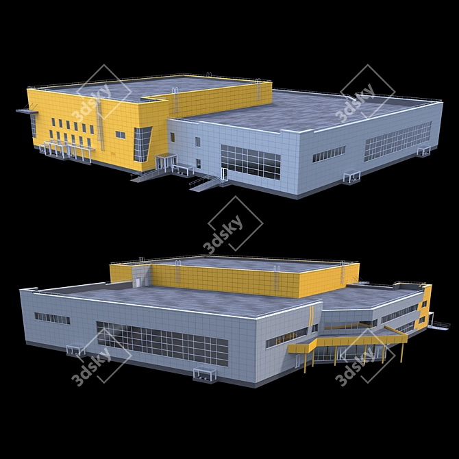 Polygon School Building Set 3D model image 2