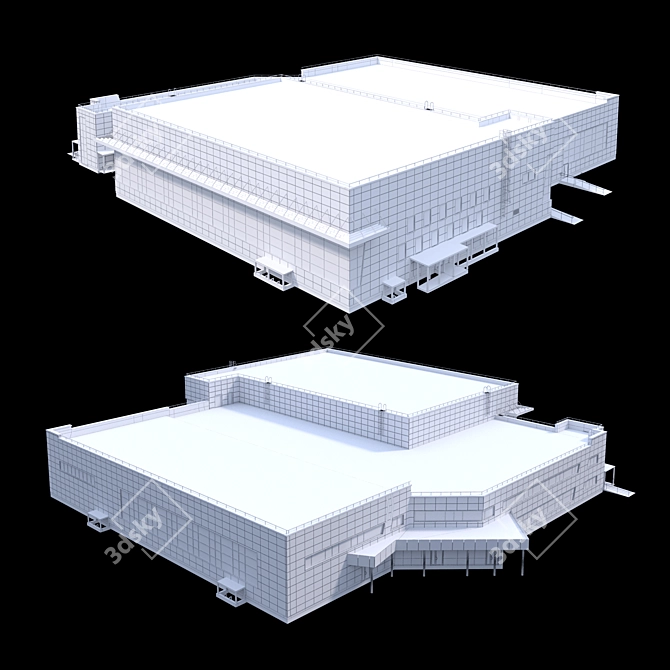 Polygon School Building Set 3D model image 4