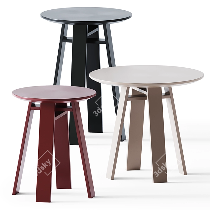 Modern Metal Coffee Table - Zeitraum 3D model image 2