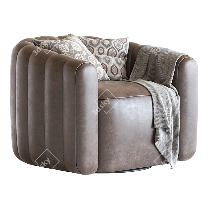 Fitz Velvet Swivel Chair 3D model image 1