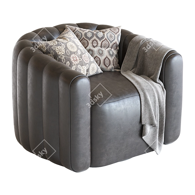 Fitz Velvet Swivel Chair 3D model image 2