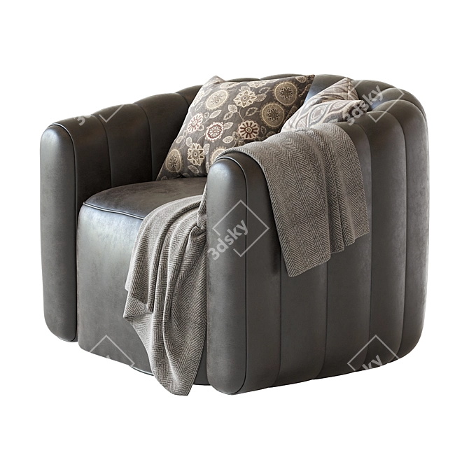 Fitz Velvet Swivel Chair 3D model image 4