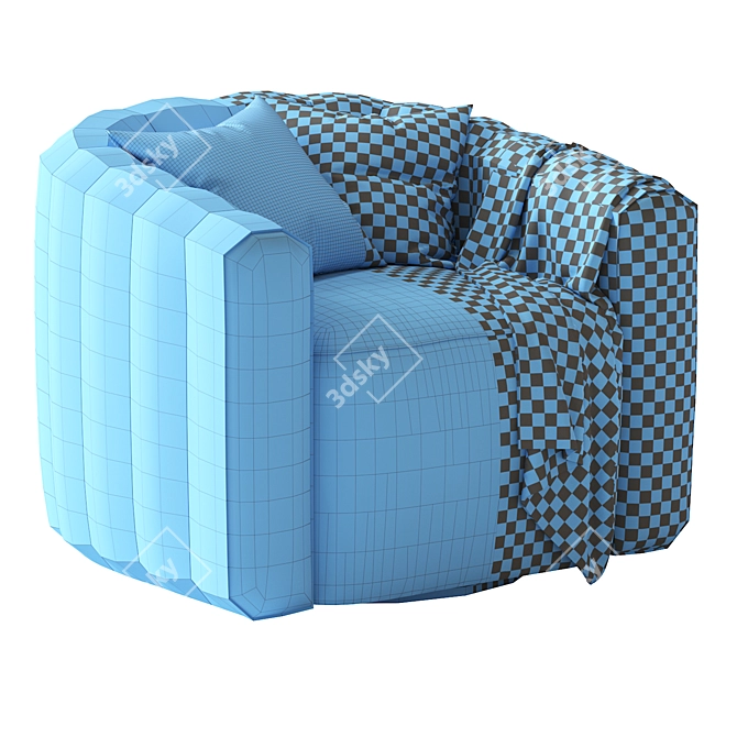 Fitz Velvet Swivel Chair 3D model image 5