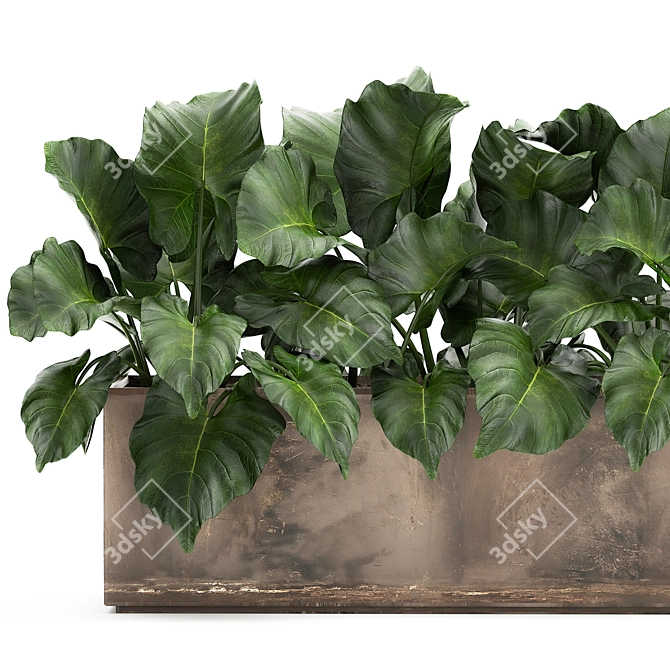 Exotic Metal Planter Collection 3D model image 2