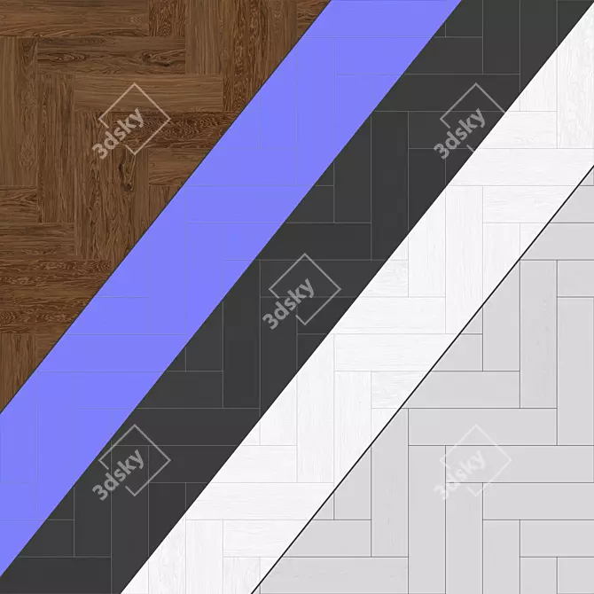 Parquet 94: Standard & Herringbone Patterns, PBR Textures 3D model image 4