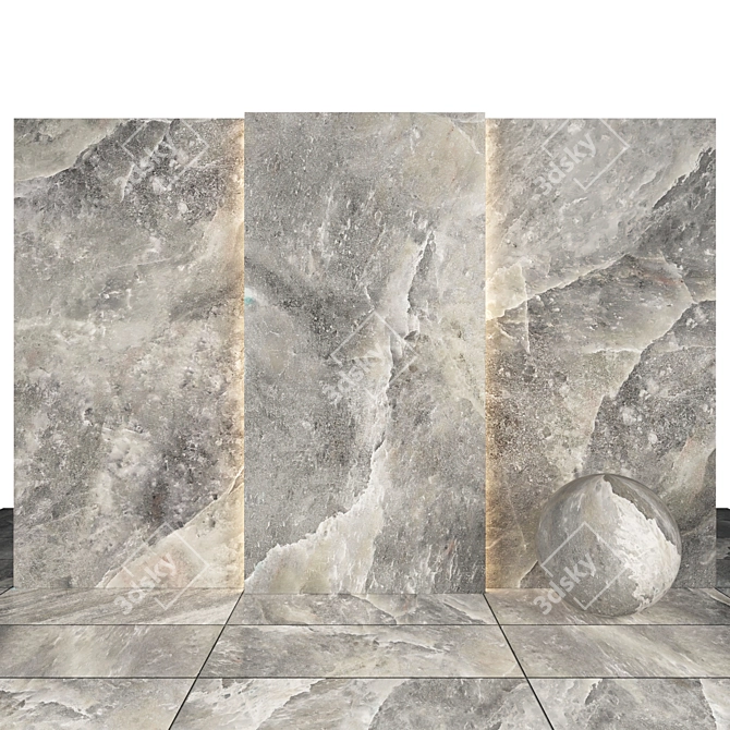 Celtic Grey Stone Slabs & Tiles 3D model image 1