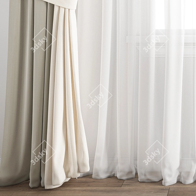 Elegant Polygonal Curtain 3D model image 2