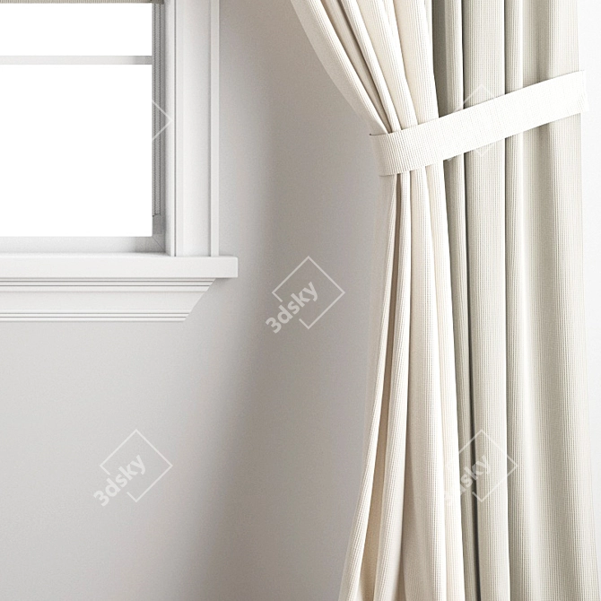 Elegant Polygonal Curtain 3D model image 3