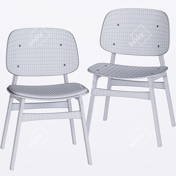 Modern Scandinavian Soborg Chair 3D model image 2