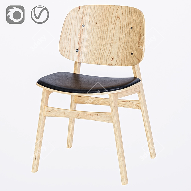 Modern Scandinavian Soborg Chair 3D model image 3