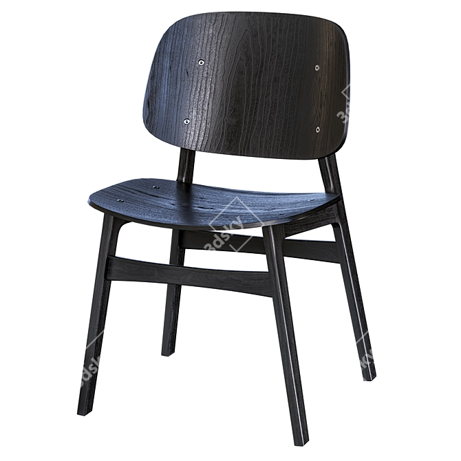 Modern Scandinavian Soborg Chair 3D model image 7