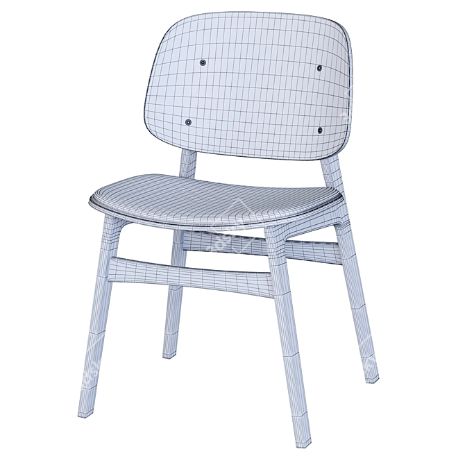 Modern Scandinavian Soborg Chair 3D model image 8