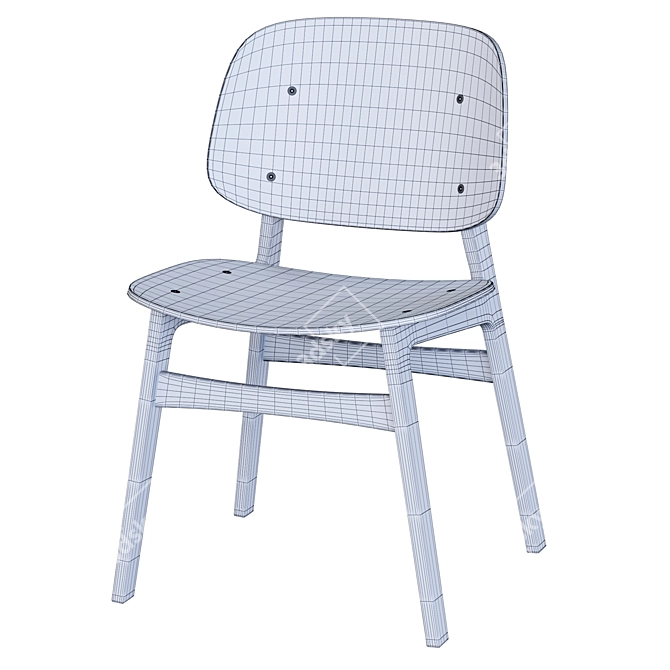 Modern Scandinavian Soborg Chair 3D model image 9