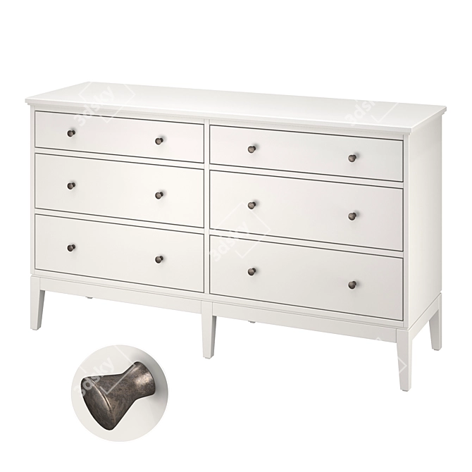 Efficient Storage: IDANÄS 6-Drawer Chest by IKEA 3D model image 1