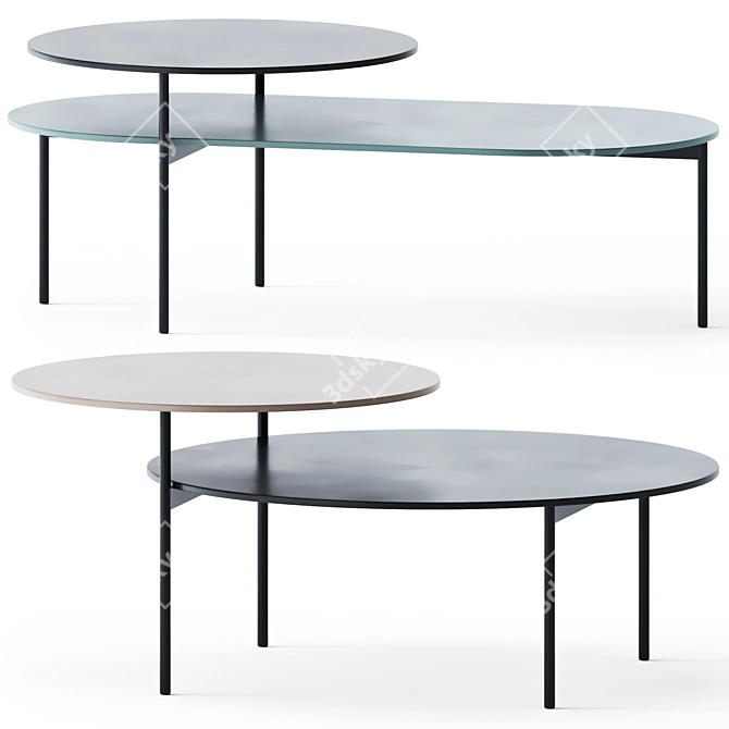 Elegant KIN-c and KIN-o Coffee Tables 3D model image 1