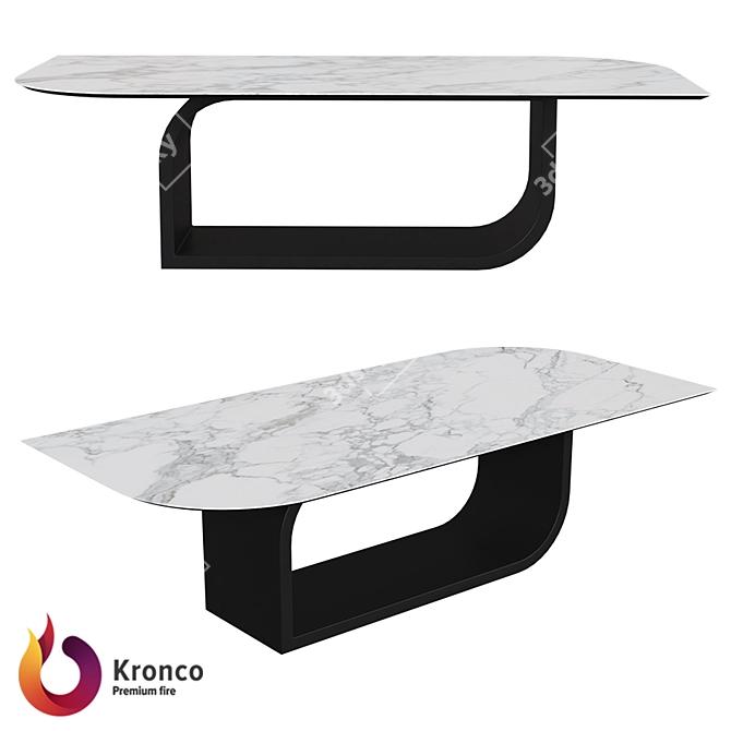 Kronco Ziro: Stylish ceramic dining table 3D model image 1