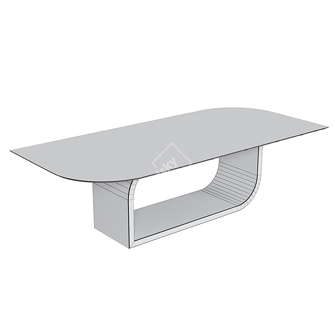 Kronco Ziro: Stylish ceramic dining table 3D model image 2