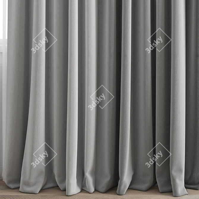 Elegant Polygonal Curtain 3D model image 2