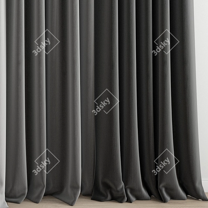 Elegant Polygonal Curtain 3D model image 3