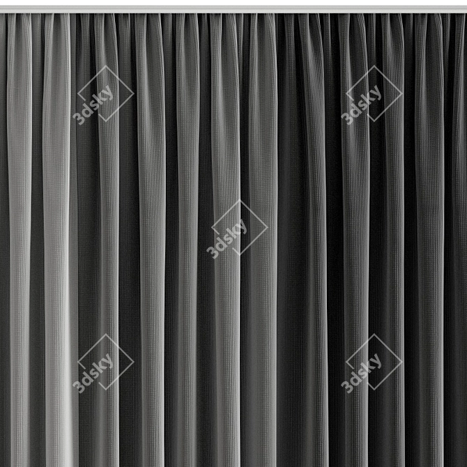 Elegant Polygonal Curtain 3D model image 4