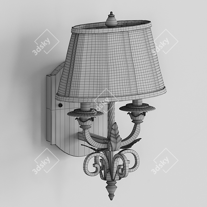 Elegant "Victoria" Wall Lamp by Chiaro 3D model image 2