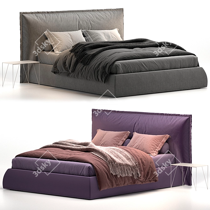 Parker Felis Bed: Ultimate Comfort & Modern Style 3D model image 2