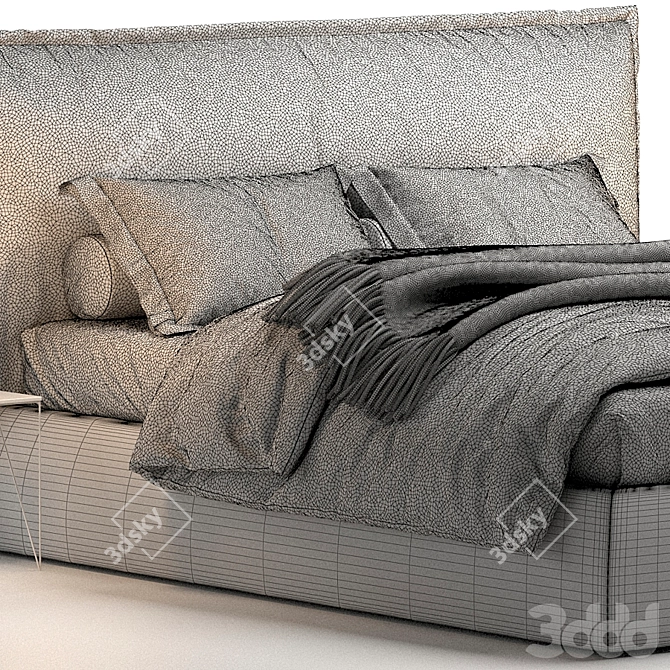 Parker Felis Bed: Ultimate Comfort & Modern Style 3D model image 8