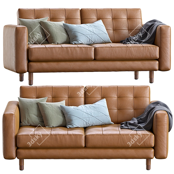 Luxurious Landskrona Leather Sofa 3D model image 1