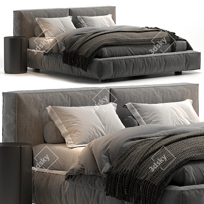 Academy Piuma Twils Bed: Dream in Style 3D model image 1