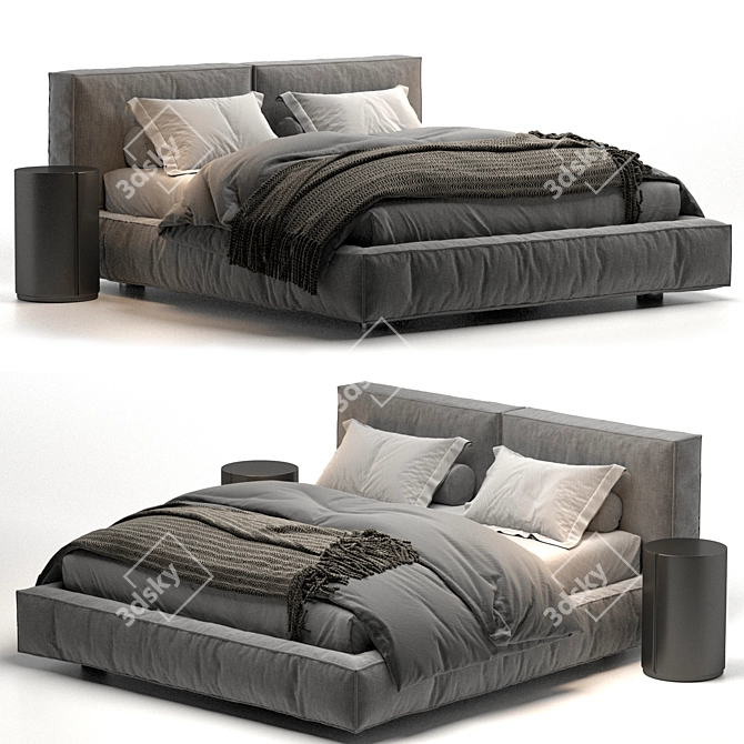 Academy Piuma Twils Bed: Dream in Style 3D model image 2