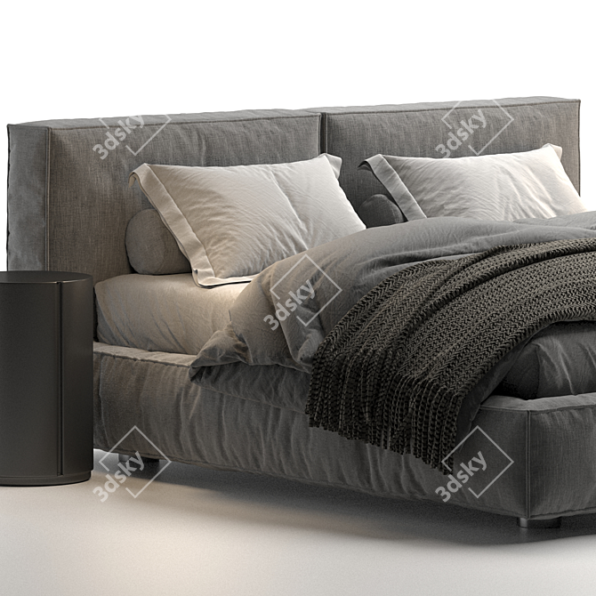 Academy Piuma Twils Bed: Dream in Style 3D model image 4