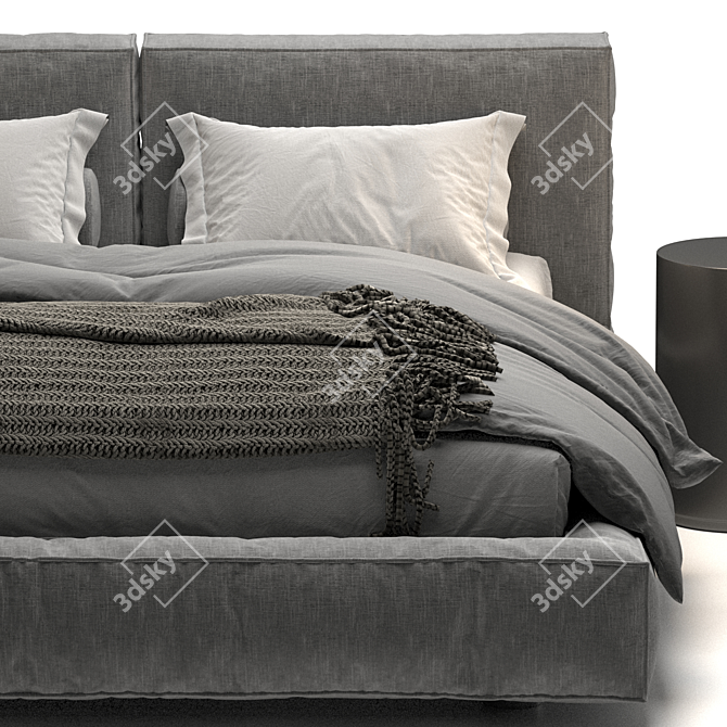 Academy Piuma Twils Bed: Dream in Style 3D model image 6