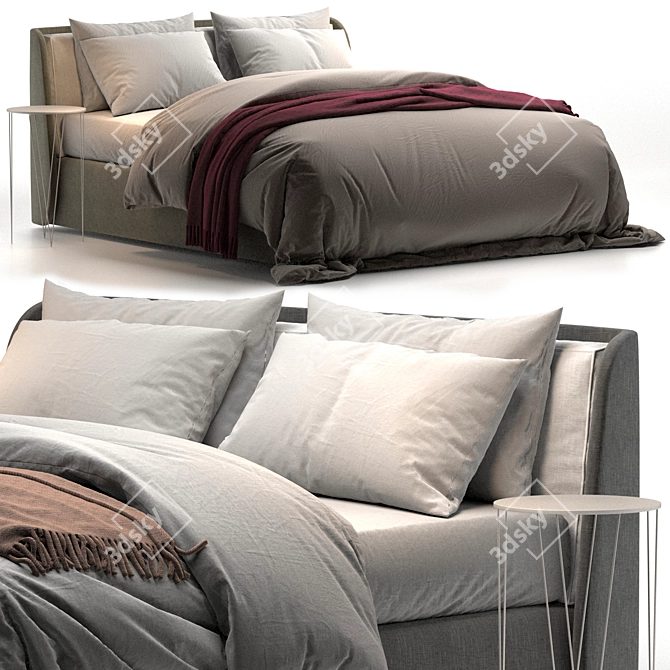 Contemporary Kevin Felis Bed 3D model image 1