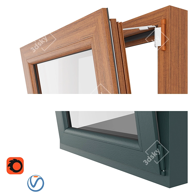 PVC Pimapen: 24 Window Types 3D model image 8