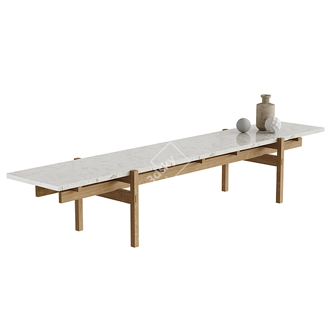 Japanese-inspired Karimoku Coffee Table 3D model image 2