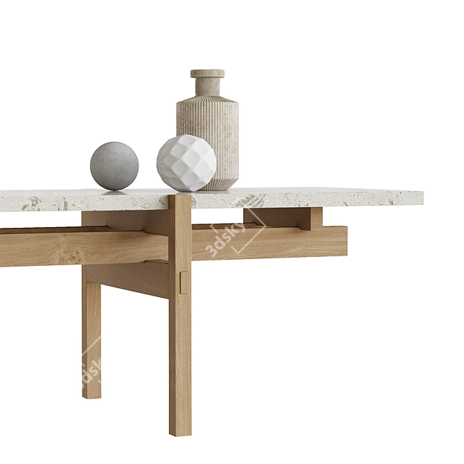 Japanese-inspired Karimoku Coffee Table 3D model image 3