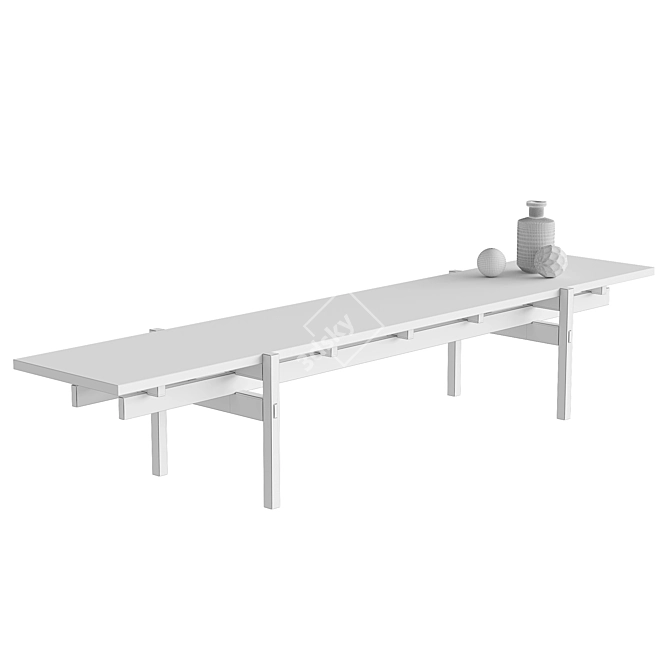 Japanese-inspired Karimoku Coffee Table 3D model image 6